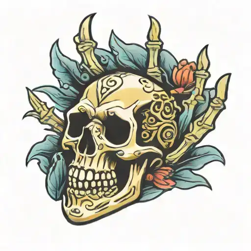 Skeleton Shaka Hand Sign