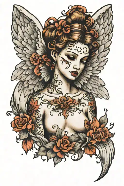 Small Angel Wings Spread Wide