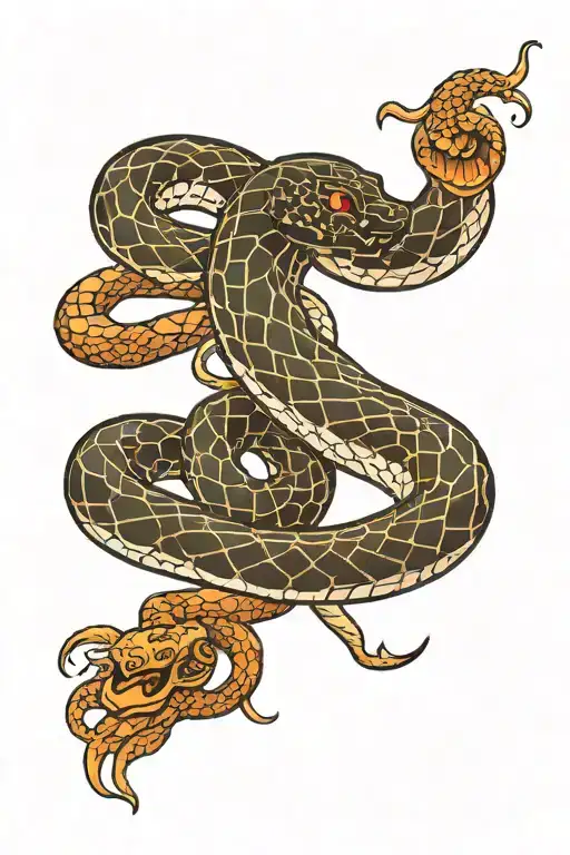 Black Snake Tattoo Design