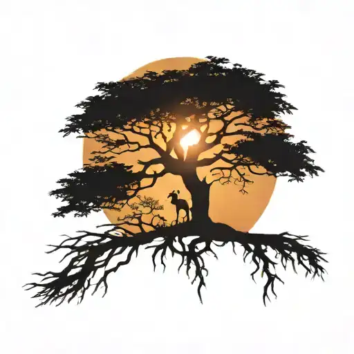 African Tree Silhouette