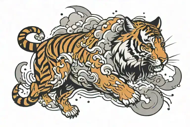 Tiger And Rain Clouds