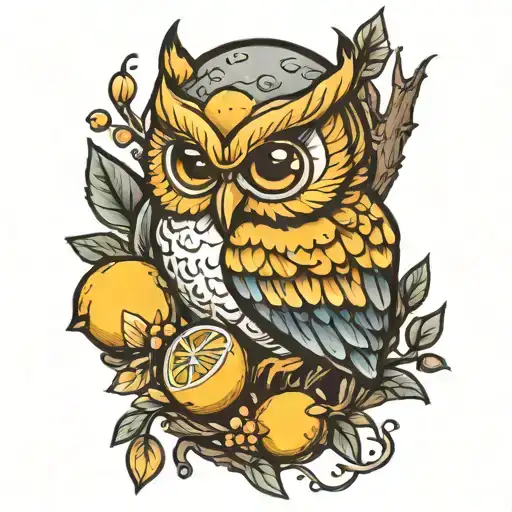 Lemon Egg And Owl