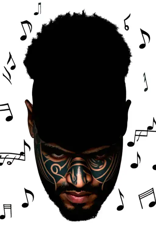 The Weeknd Surrounded By Musical Notes