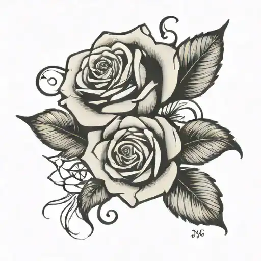 Rose Wrapped In Black Ribbon Wrapped