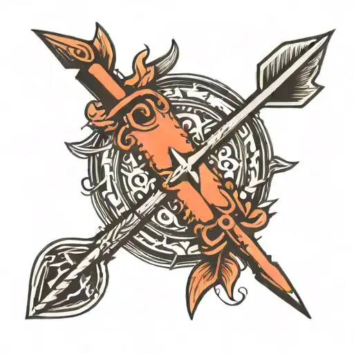 Hebrew Letters In The Shape Of A Arrow Weapon