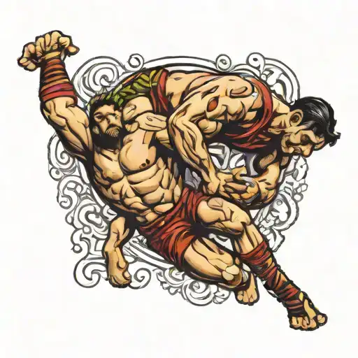 Roman Wrestler Grappling