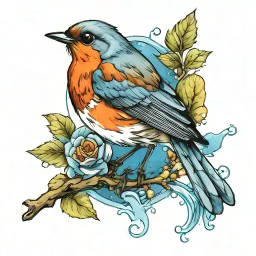 Water Color Robin
