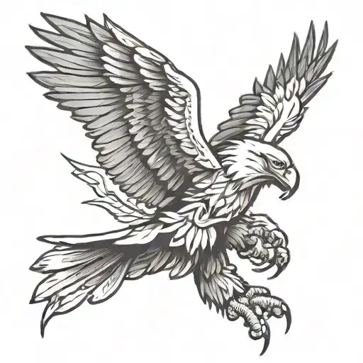 Design Of An Eagle Hunting A Bear