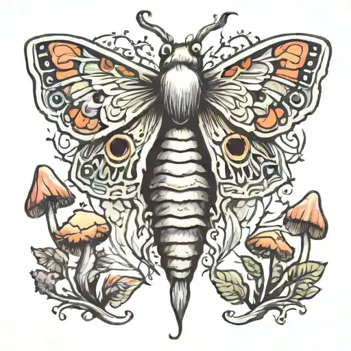 Moth And Mushroom Forest