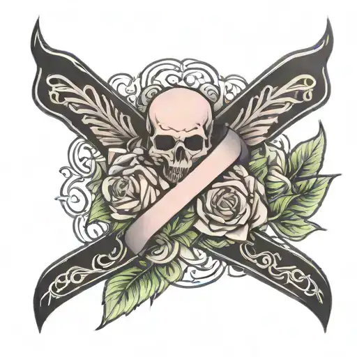 Black Cancer Ribbon Fine Line