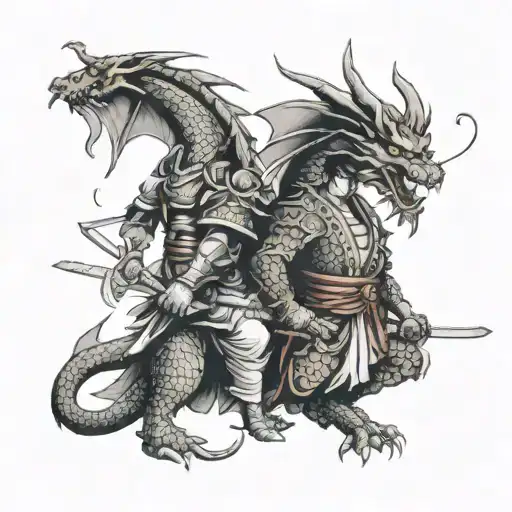 Dragon And Samurai Warrior
