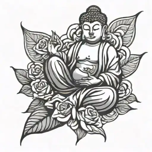 Buddha Sitting On A Rose