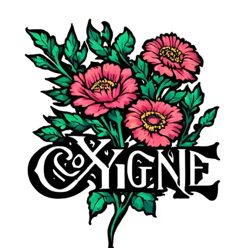 Ckygene Word With Flowers