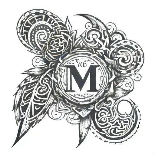 Roman Numeral Dates Tribal Sleeve Tatto