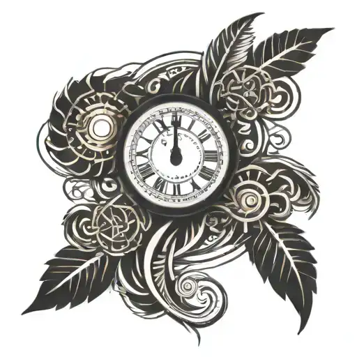 Roman Numeral Dates Tribal Sleeve Tatto