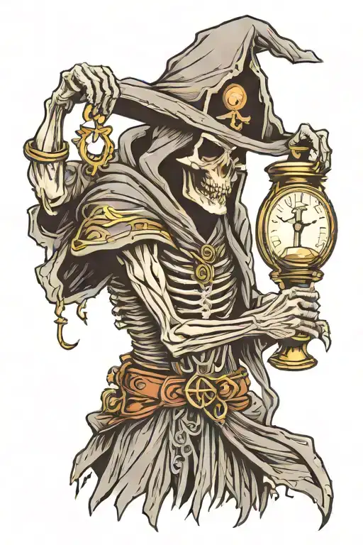 Borrowed Time Grim Reaper Holding Hour Glass