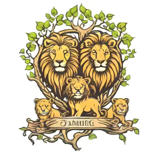 Lion Family Tree Inside