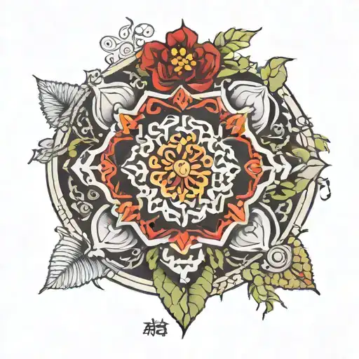 Chinese Mandala Incorporating Words Rowan Rodolphe