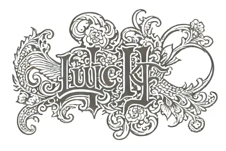 The Word 'Lucky' Written In Lower Back Side