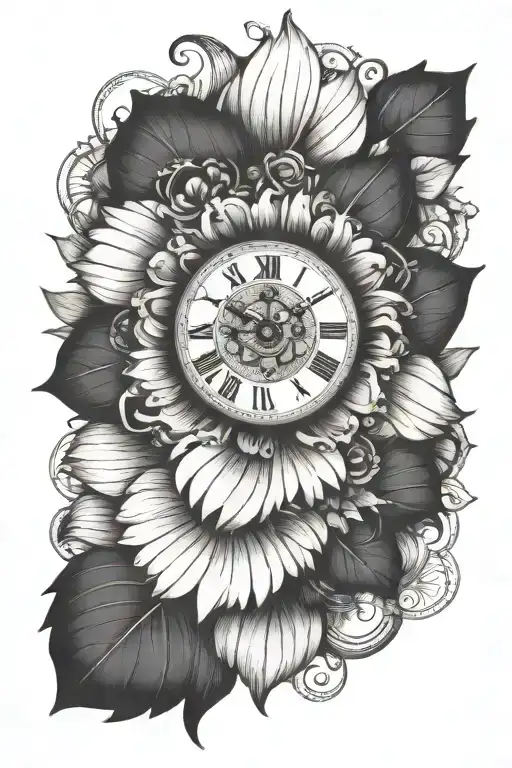 Gerbera Daisy With Clock Face Inside