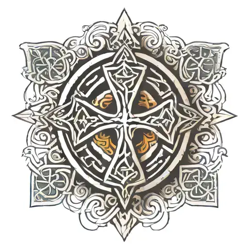Celtic Cross Indian Shield Cross Royalty