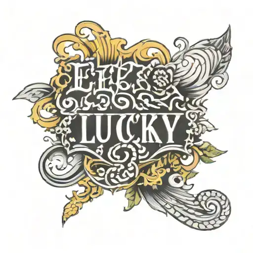 The Word 'Lucky' Written Across Lower Back