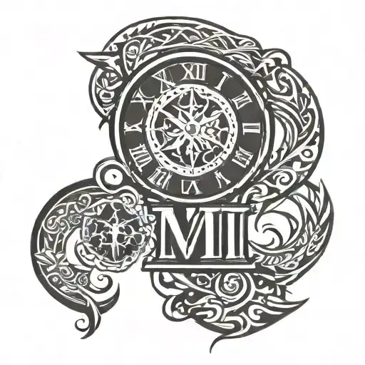 Roman Numeral Dates Tribal Sleeve Tatto