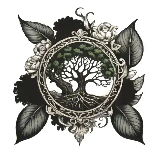 Tree Of Life With Triqueta Symbol