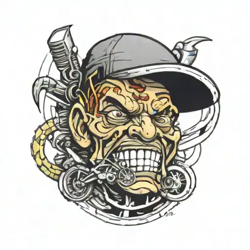 Crazy Face With Motorcicle And Something Conect With Formula One