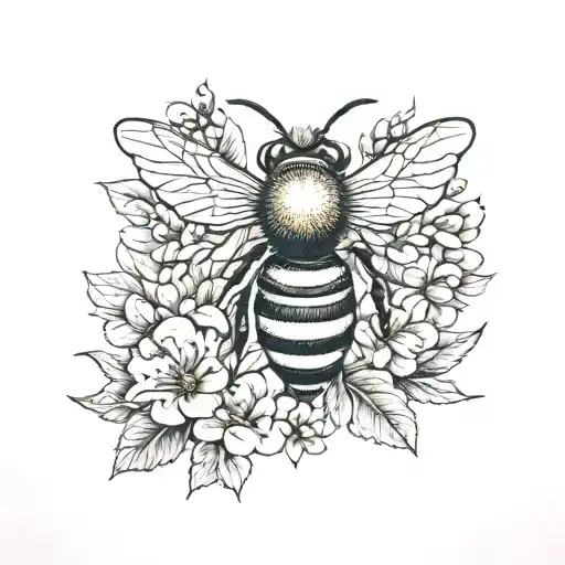 Bee And Flowers Thigh