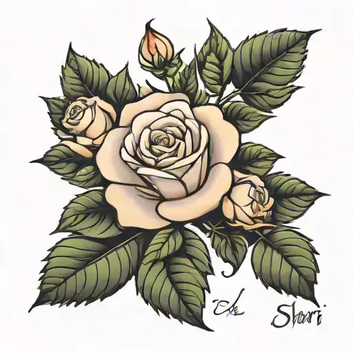 The Name Shari As A Stem Rose