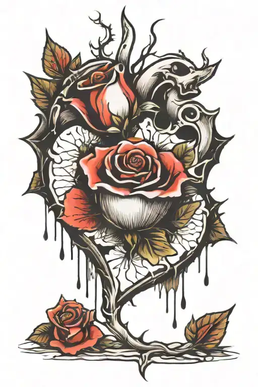 Broken Heart With Rose Growing