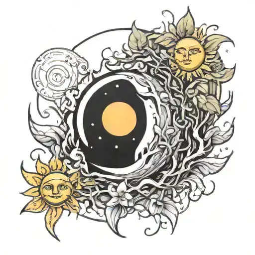 Nature And Sun Moon Destruction
