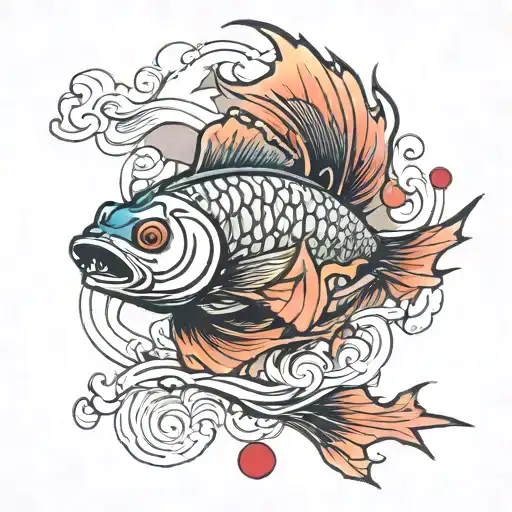 Fish Flying With Dragon Wrapped