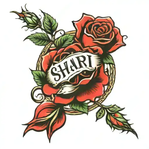 The Name Shari As The Stem Of A Rose