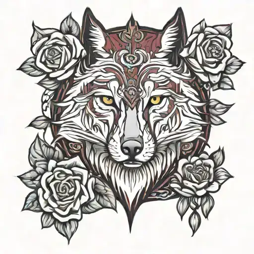 Wolf Rose Azrael Dark Red Family