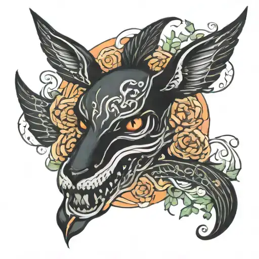 Cameron In Black In With Watercolor Background