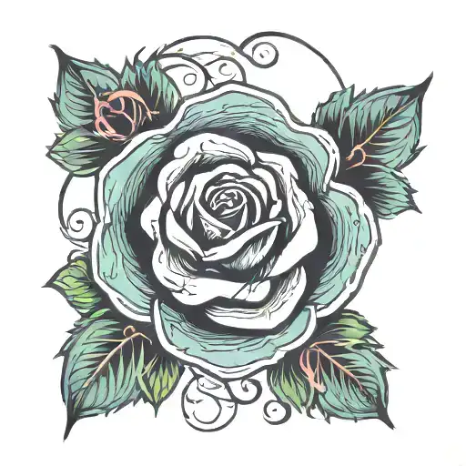 Irish Rose Tattoo With Maya Name In Middle