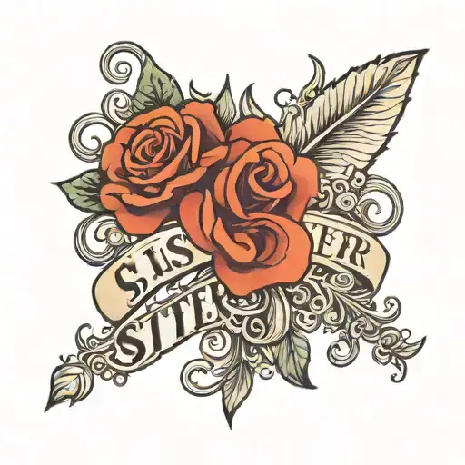 The Word Sister With A Bacround Manly