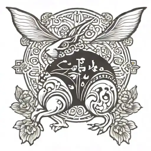 Chinese New Year Rabbit In Black And White With No Background