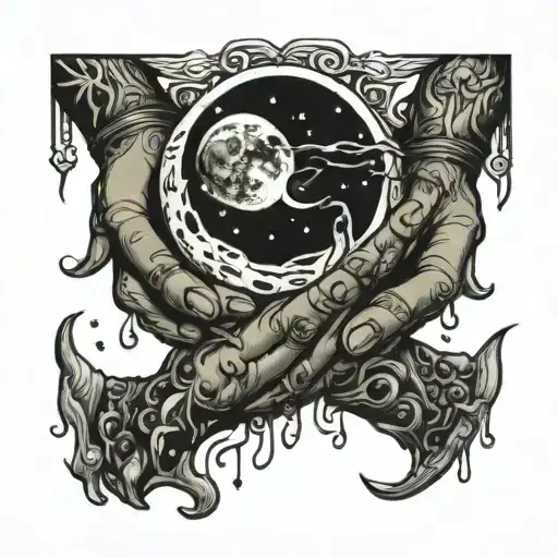 Hands Holding The Moon