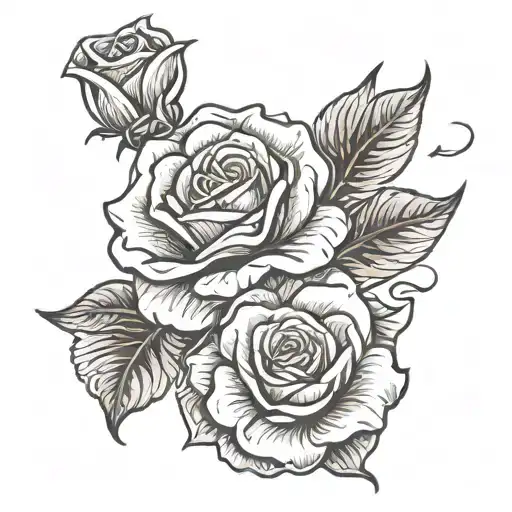 Irish Rose Tattoo Featuring Maya Banner Wrapped