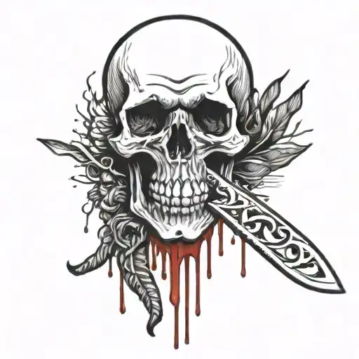 Bloody Knife And Skull