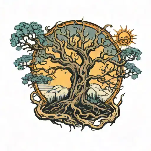 Dead Poision Tree With A Sun On Top