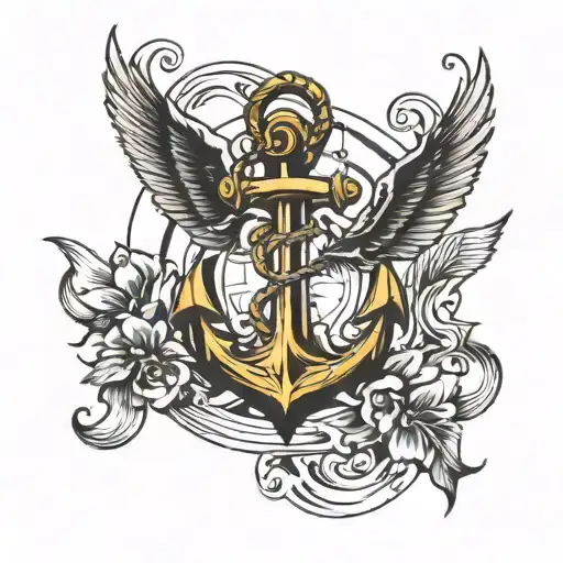 Anchor Turning Into Birds Flying Away