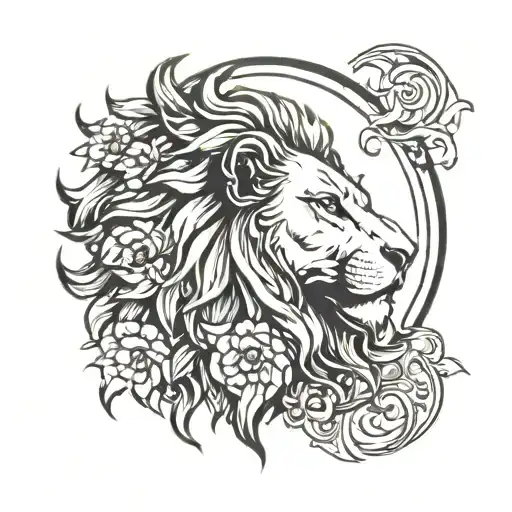 The Sun With Lion Head