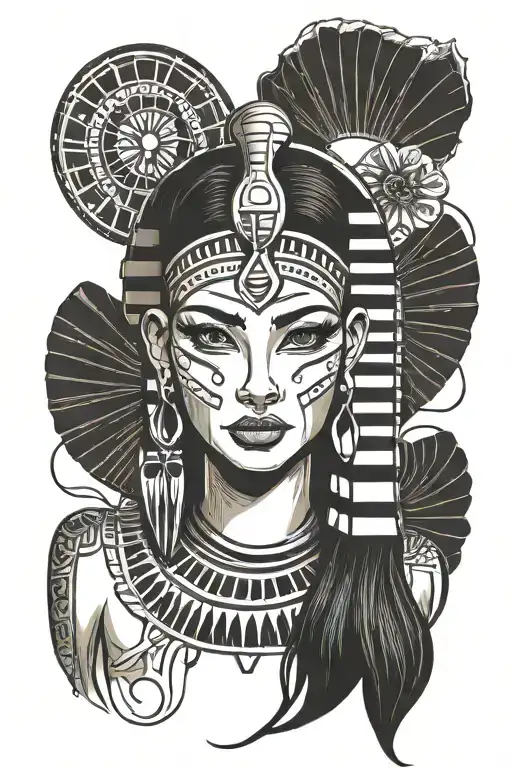 White Black Egyptian Girl Face