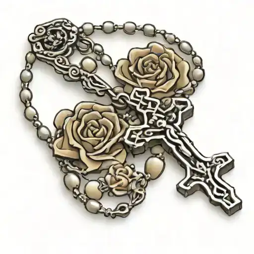 Rosary Beads Around The Neck Very Small