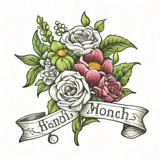 Birth Month Flower Bouquet With Name