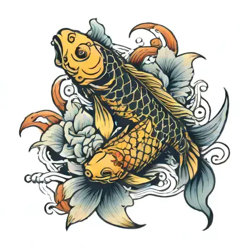 Koi Fish And Bull